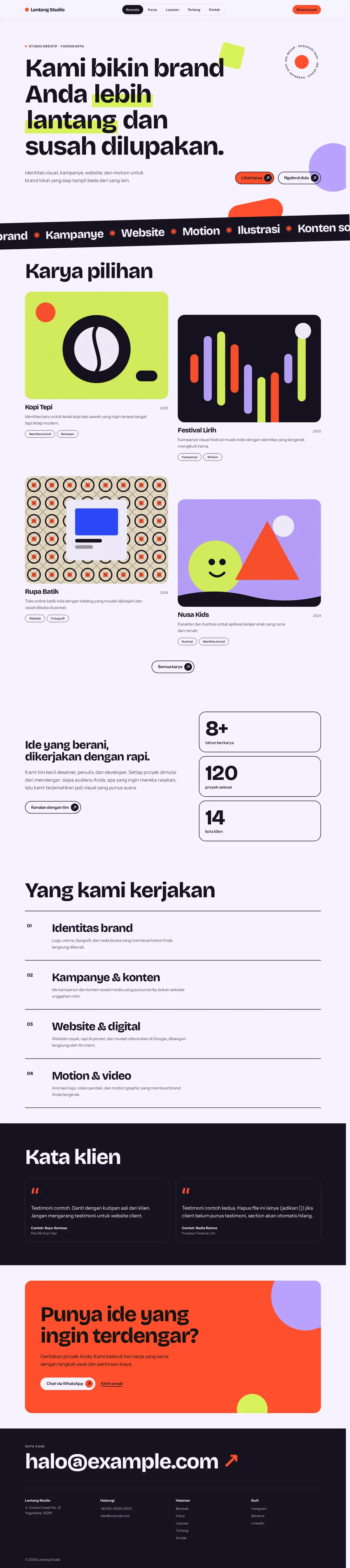 Pratinjau desain Lantang