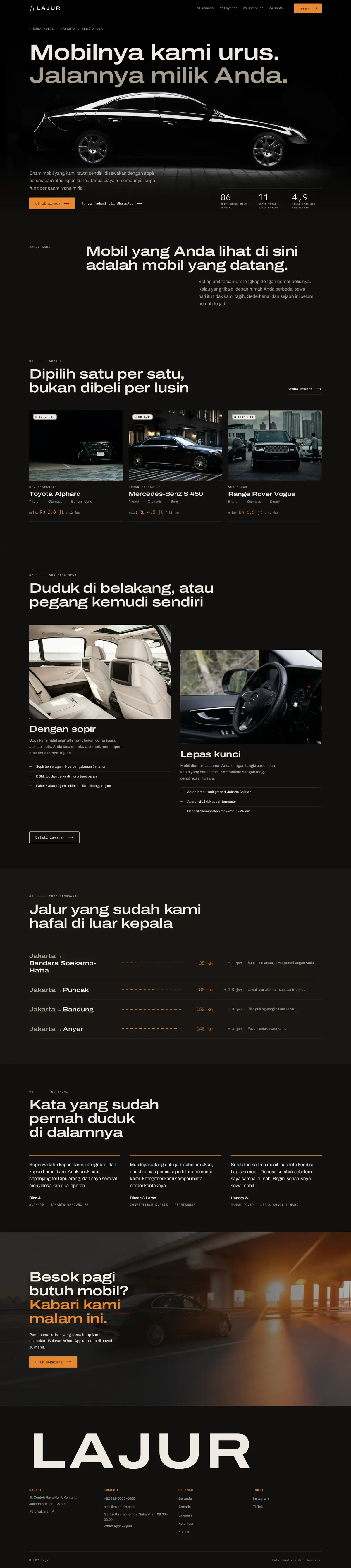 Pratinjau desain Lajur
